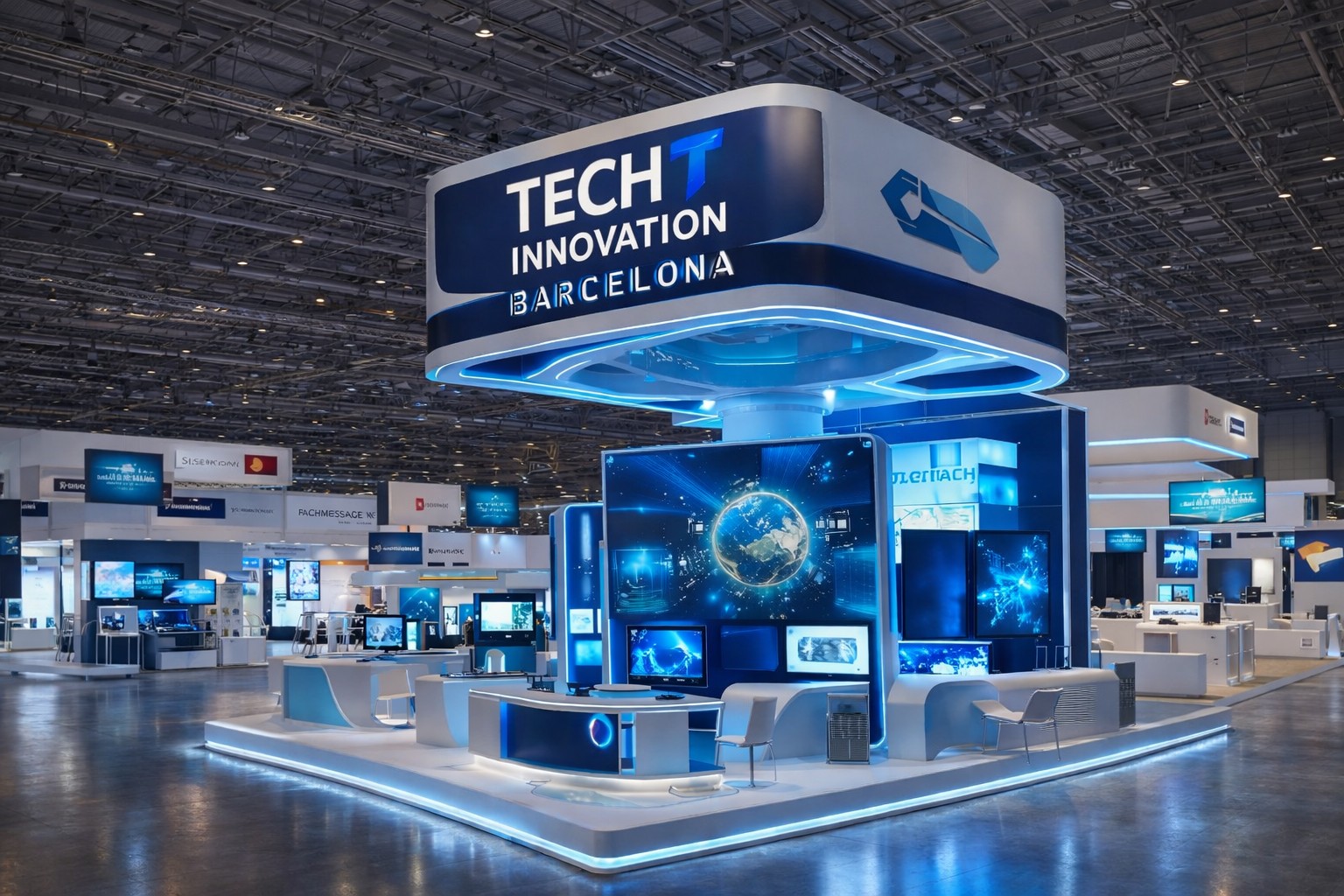 Stand feria tecnológica en Barcelona